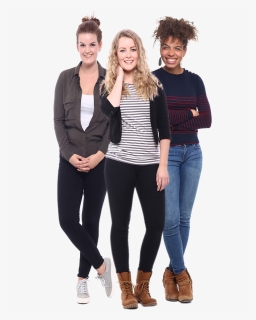 Three Happy Women - Full Body Person Whole Body Girl, HD Png Download, Free Download