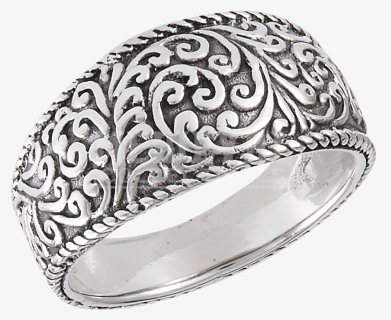 Sterling Silver Classic Scrollwork Ring - Pre-engagement Ring, HD Png Download, Free Download