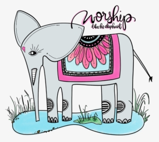 I Want To Worship Like The Elephant Leading Others - Cartoon, HD Png Download, Free Download
