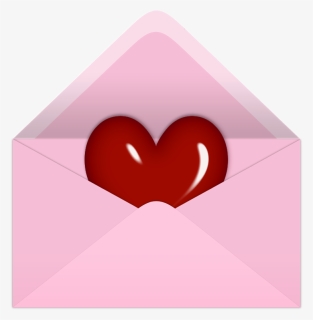Pink Valentine Letter With Red Heart Png Clipart Picture - Hình Ảnh Bức Thư, Transparent Png, Free Download
