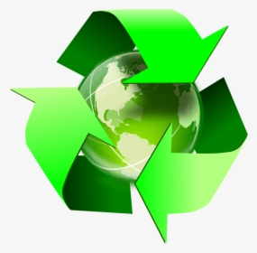 Recycle Symbol With Earth Clip Art - Reciclaje Png, Transparent Png, Free Download