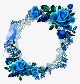 Flower Frame Png, Blue Flowers, Paper Flowers, 3d Sheets, - Blue Rose Border Png, Transparent Png, Free Download