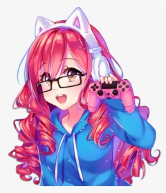 Kawaii Anime Girl Gamer , Png Download - Chica Gamer Anime Kawaii, Transparent Png, Free Download