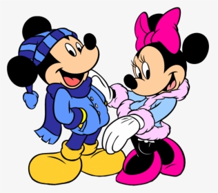 Free Png Download Mickey Mouse And Minnie Mouse Winter - Minnie And Mickey Winter, Transparent Png, Free Download