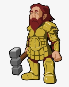Dwarf, Viking, Armor, Beard, Fantasy, Hammer, Rpg - Dwarf Warrior Clipart, HD Png Download, Free Download