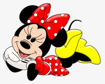 Red Minnie Mouse Png Clipart , Png Download - Minnie Mouse Laying Down, Transparent Png, Free Download