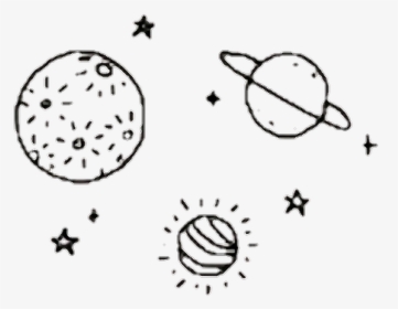 Space Galaxy Cosmic Planets Aesthetic Black And White Png