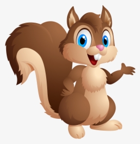 Jungle Clipart Woods - Cartoon Transparent Background Squirrel, HD Png Download, Free Download