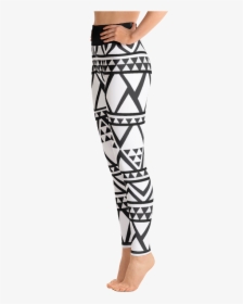 Africanprint Bw Plain Black Mockup Left White - Leggings, HD Png Download, Free Download