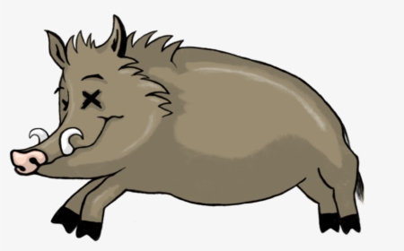 Wild Boar Common Warthog Clip Art Cartoon Drawing - Boar Png, Transparent Png, Free Download