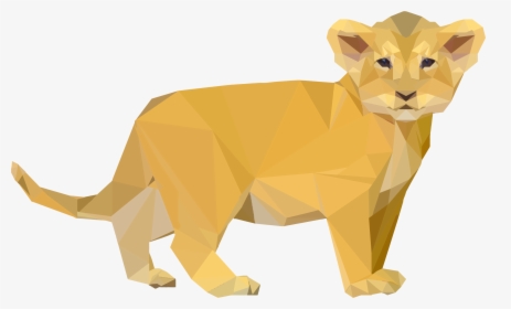 Africa, Animal, Cat, Cub, Feline, Lion, Low Poly - Lion Cub Clip Art, HD Png Download, Free Download