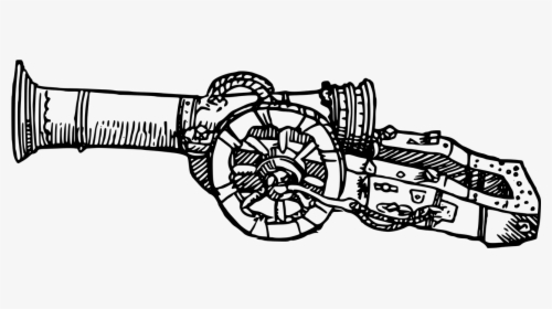 Canon Drawing Artillery - Artillery Black And White, HD Png Download, Free Download