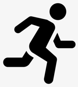 Computer Icons Running Man Clip Art - Running Black And White, HD Png Download, Free Download