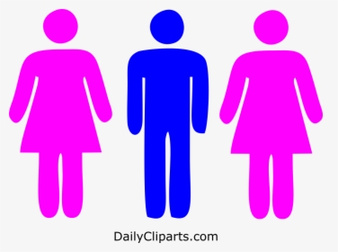 2 Women 1 Man Clipart Icon Picture - Silhouette Men And Women Icon, HD Png Download, Free Download