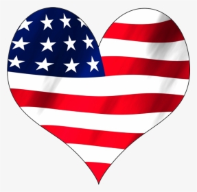Usa Flag In A Heart - Stars And Stripes T Shirt Mens, HD Png Download, Free Download