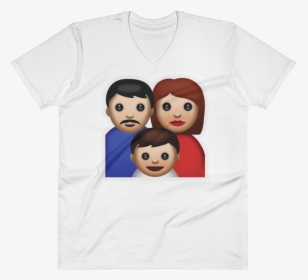 Men"s Emoji V-neck - Emoticon De La Familia, HD Png Download, Free Download