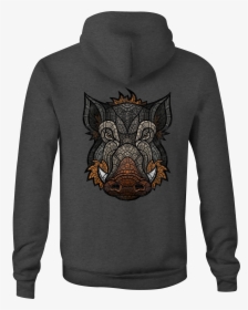 Zip Up Hoodie Wild Boar Feral Pig Mosaic Hooded Sweatshirt, HD Png Download, Free Download