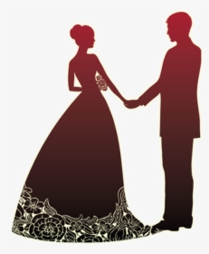 Wedding Invitation Wedding Reception Party Banner - Silhouette Bride And Groom Clipart, HD Png Download, Free Download
