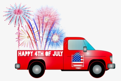 Pick Up Truck, 4th Of July Cart, Independence Day, - 4th Of July Red Pick Up Truck, HD Png Download, Free Download