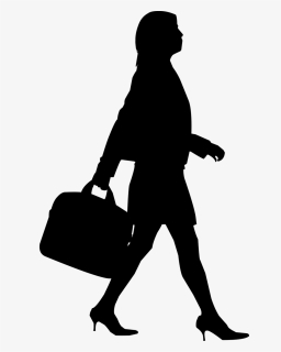 Business Woman Walking Silhouette, HD Png Download, Free Download