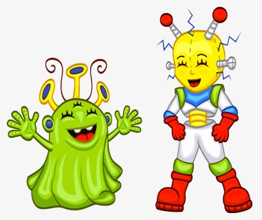 Astronaut Clipart Green - Cartoon Space Aliens, HD Png Download, Free Download