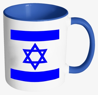 Independence Day 11oz Funny Blue & White Coffee Mug - Israel Flag With Gold Fringe, HD Png Download, Free Download