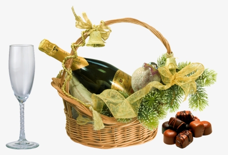 Wine And Cheese Gift Basket - Бутылка Шампанского На Прозрачном Фоне, HD Png Download, Free Download