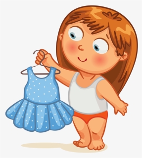 Girl Getting Dressed Clipart, HD Png Download, Free Download