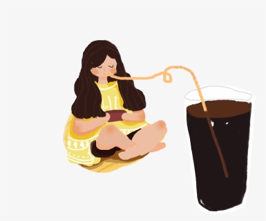 Cartoon Hand Drawn Illustration Girl Png And Psd - Root Beer, Transparent Png, Free Download