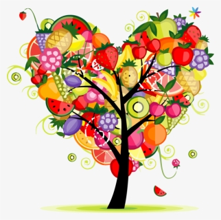 Transparent Tu Bishvat Heart Plant Cut Flowers For - Fruits In Heart Shape, HD Png Download, Free Download