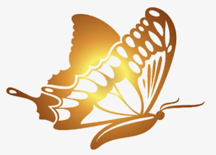 Download Butterfly Golden Gold Software Hq Image Free - Gold Butterfly Transparent Background, HD Png Download, Free Download