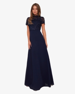 Long Dress Transparent Images - Navy Maxi Dress, HD Png Download, Free Download