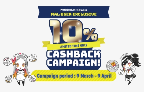 Mal User Exclusive 10%cashback Campaign Campaign Period - Cartoon, HD Png Download, Free Download