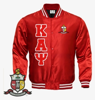 Kappa Alpha Psi Satin Baseball Bomber Jacket - Red Satin Varsity Jacket, HD Png Download, Free Download