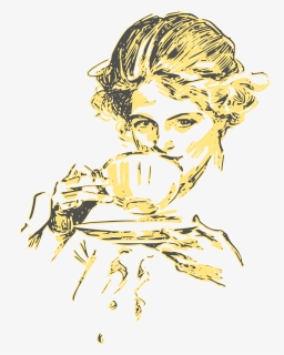 Woman Drinking Coffee Or Tea 03 Clip Arts, HD Png Download, Free Download