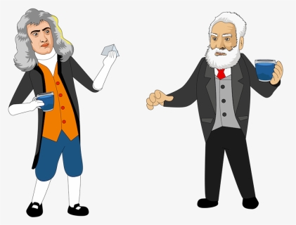Isaac Newton And Alexander Graham Bell Studying Palo - Cartoon, HD Png Download, Free Download