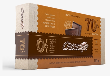 Barra De Chocolate Zero Acucar Amargo 1 Kg 70 Por Cento - Chocolate 70 Zero Açucar, HD Png Download, Free Download