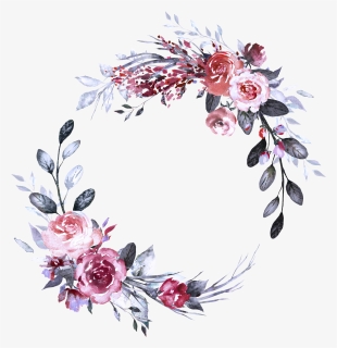 Clipart Watercolor Flower Wreath, HD Png Download, Free Download