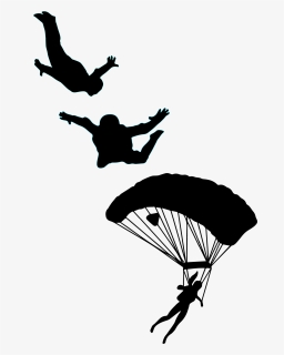 Skydiving Clipart Black And White, HD Png Download, Free Download
