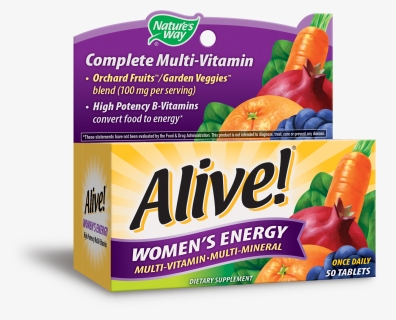 Women"s Energy Multivitamin Supplement Tablets, - Alive Women's Energy Vitamin, HD Png Download, Free Download