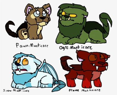 I Drew Some Manticores One Time - Cartoon, HD Png Download, Free Download