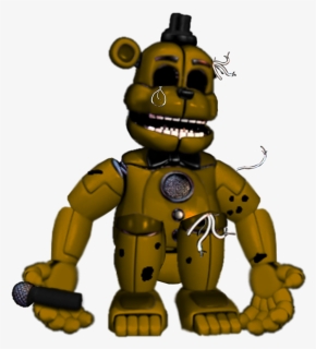Funtime Withered Golden Freddy Freetoedit Fnaf Fnaf2 - Fnaf Funtime Golden Freddy, HD Png Download, Free Download