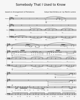 Somebody That I Used To Know - Sheet Music, HD Png Download, Free Download
