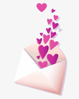Send A Love Letter To Someone 💗 - Hearts Coming Out Of Envelope, HD Png Download, Free Download