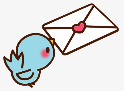 Love Letter Blue Bird Clipart - 無料 イラスト お 手紙, HD Png Download, Free Download