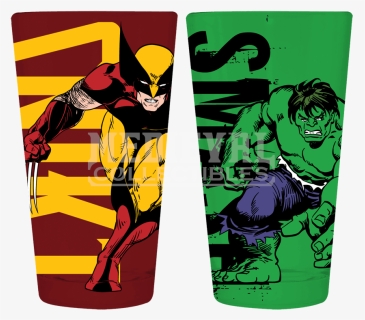 Marvel Wolverine And Hulk Pint Set - Marvel Comics, HD Png Download, Free Download
