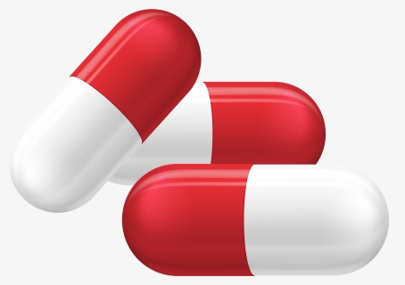 Red And White Pills Capsules Png Clipart - Tablet Medicine Transparent Background, Png Download, Free Download