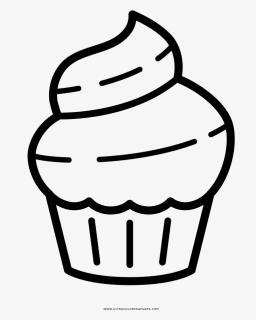 Icing Cupcake Coloring Page , Png Download - Cupcake Coloring Page Png, Transparent Png, Free Download