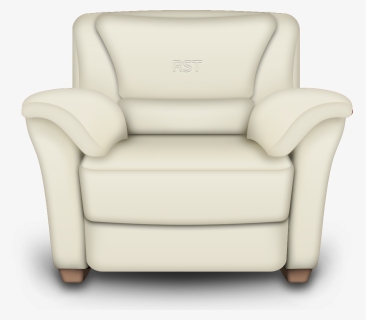 Transparent Recliner Chair Clipart - White Leather Armchair, HD Png Download, Free Download