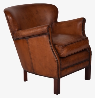 Brown Leather Armchair - Old Fashioned Armchair, HD Png Download, Free Download